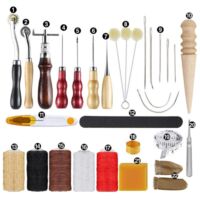 Ensemble d'outils en cuir 30 pièces pour chaussures en cuir, sacs, ceintures, couture en cuir