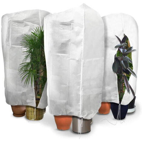 120x180 cm lot de 3 sacs de couverture phytosanitaire hivernale en polypropylène avec cordon et fermeture éclair réutilisables, adaptés pour couverture phytosanitaire hivernale