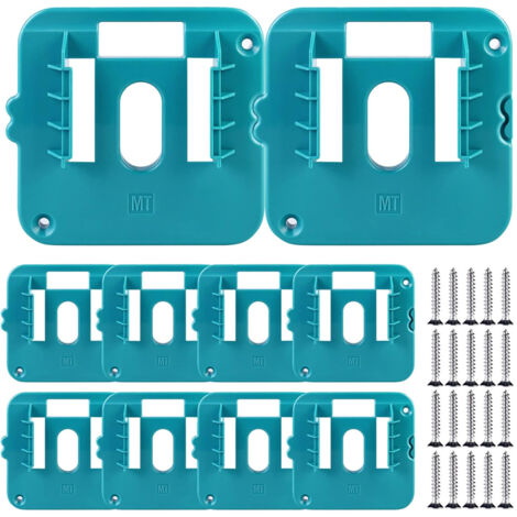 Paquet de 10 supports de batterie pour batteries Makita 14,4-18 V, support de batterie Makita, support de machine/support d'outils pour BL1860 BL1850 BL1840 BL1830 (avec 20 vis, pas de batterie)
