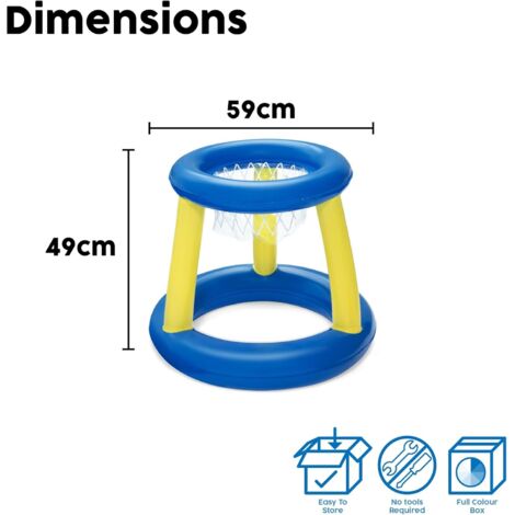 Filet de basket-ball gonflable et flottant Bestway avec ballon de basket - Diamètre 59 x H49 cm