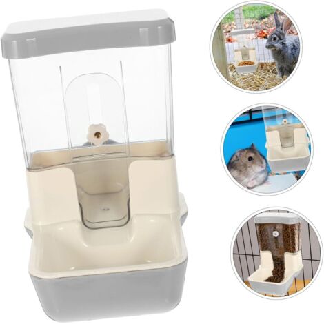 Distributeur Automatique de Nourriture pour Animaux ,800ml Distributeur lapin accessoires de Nourriture,Alimentation Réglable accessoires lapin pour Lapin Cobaye Chinchilla Oiseau(Gris)