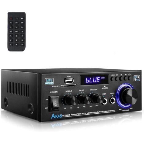 Amplificateur audio numérique 600W – Bluetooth 5.0 – Entrées SD/USB – Radio FM – Télécommande incluse – Pour home cinéma et karaoké