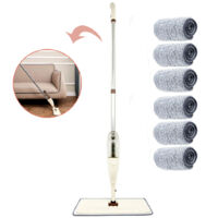 Balai Serpillère Vaporisateur, Balais Serpillère Nettoyer Sol Balai Lave Sol avec Reservoir Spray Mop Microfibre Balai Pulvérisateur pour la Maison, la Cuisine, Le Bois Dur, Le Stratifié, Le Bois