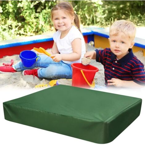 Sandkastenabdeckung 125 x 125 x 20 cm, wasserdichte Sandkastenplane, Schutzhülle für Sandkasten, wasserdichte Sandkastenabdeckung aus Oxford-Gewebe für den Garten, grün