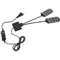 Luce a doppia testa, luce per acquario a LED impermeabile da 220 V e 15 W, luce da parete per acquario ultrasottile a doppia testa, adatta per acquari