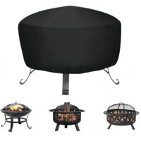 Copertura protettiva per braciere rotondo, impermeabile, nera, PVC, copertura antincendio, giardino, patio, esterno (808065cm 420D)