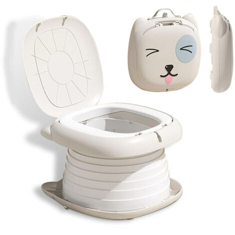 Orinal infantil fiable, apto para niños de hasta 50 kg, elevador de asiento, ideal para camping, viajes por carretera o uso doméstico, incluye bolsas de basura y arena absorbente (gris).