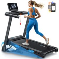 Foldable Treadmill MERACH, 15% Electric Incline, Speed 0.8-12 km/h, 1.25 HP Motor, Bluetooth APP Connected