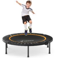 48" Folding Mini Fitness Indoor Exercise Workout Rebounder Trampoline, Silent Mini Trampoline Indoor Exercise Fitness Trampoline, Max Load 300LBS
