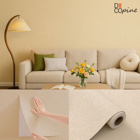 Papier peint adhésif souple effet pierre naturelle – 60x280 cm – Décor mural moderne jaune – Étanche, résistant et facile à poser (1/5)