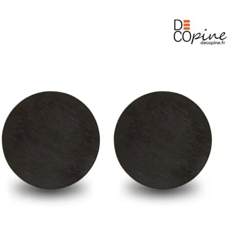 Lot de 2 Assiettes Artisanales Effet Bois Noir – Ø16 x H1,5 cm – Fait Main – Assiettes à Dessert Design Naturel (1/5)