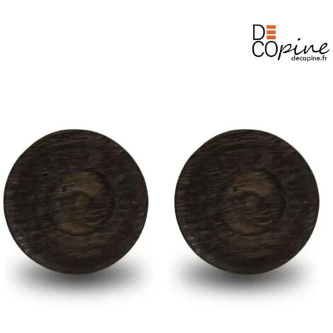 Lot de 2 Assiettes Artisanales Faites Main Ø25 cm – Finition Effet Bois Noir – Assiettes de Service Design Naturel (1/4)
