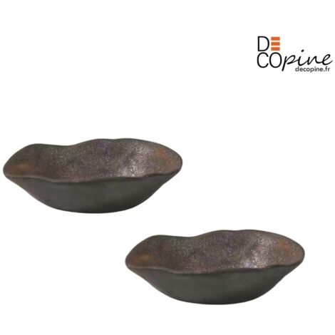 Bol artisanal finition dorée 9,8x6,5 cm Decopine- Lot de 2 (1/3)