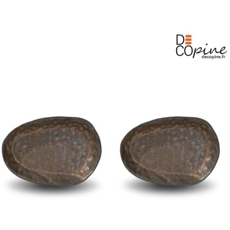 Decopine Lot de 2 coupelles décoratives artisanales 22,5 x 3,3 cm brun foncé (1/3)