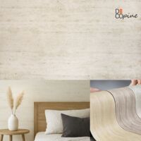 Panneau mural souple beige en pierre naturelle – DECOPINE – Effet travertin – 60x120 cm – Lot de 4 – 3,12 m²