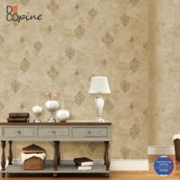 Papier Peint Intissé - DECOPINE - Imperium Luxe Beige - Floral 3D - 0,53 x 10m - Sans Colle