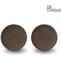 Lot de 2 Assiettes Artisanales Faites Main Ø25 cm – Finition Effet Bois Doré – Assiettes de Service Design Naturel