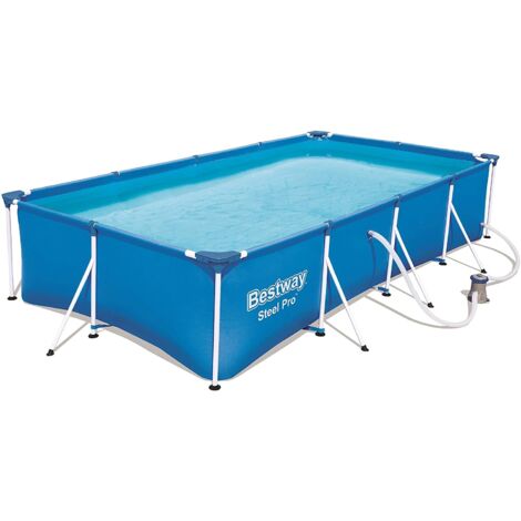Bestway Steel Pro Rectangular Frame Pool Set 13ft With Pump (1/3)