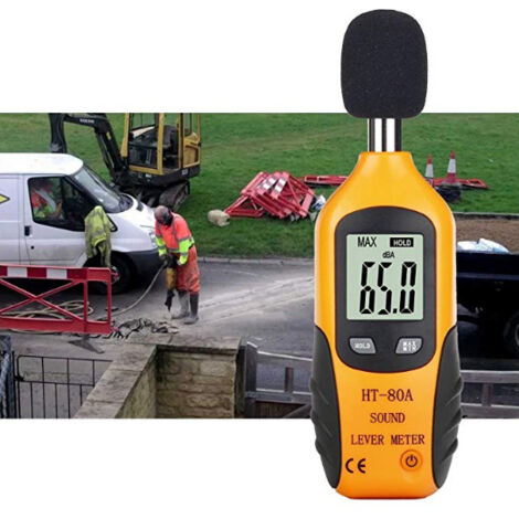 Professioneller Schallpegelmesser 30–130 dBA – Dezibelmessgerät mit hintergrundbeleuchtetem Display (Batterie im Lieferumfang enthalten)
