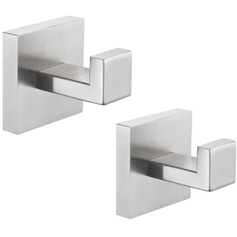 2er-Pack SUS304-Edelstahl, gebürstetes Nickel, wandmontierte Badezimmer-/Garderobenhaken für Badezimmer, Küche, Schlafzimmer, Garage, Hotel