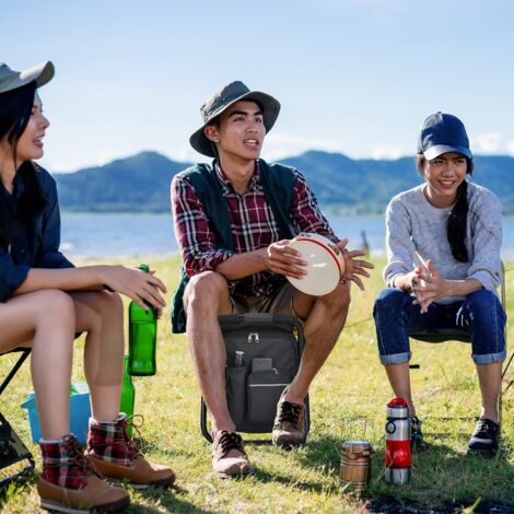 Relaxdays Tabouret de camping avec poche, pliant, transportable, léger