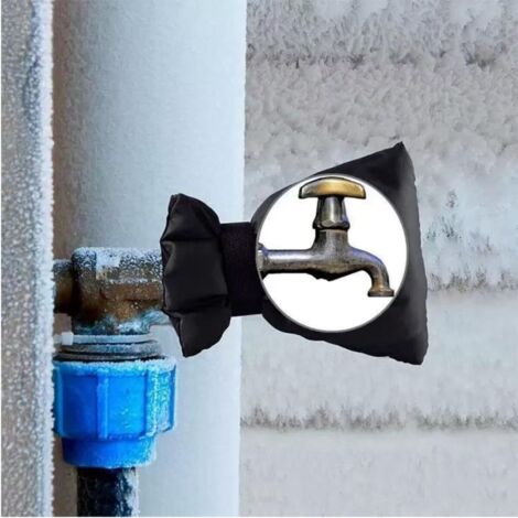Produktbild von 2x Frostschutzabdeckung Für Wasserhahn Mit Schloss – Wasserdicht, Isoliert, Für Außenwasserhähne Im Winter, In Schwarz