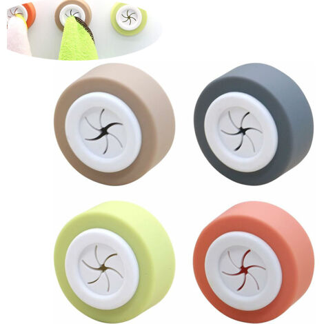 Ganci Adesivi Per Asciugamani HUFEEOH - Confezione Da 4, Resistenti, Per Parete, Bagno, Cucina - Colore Argento - 3