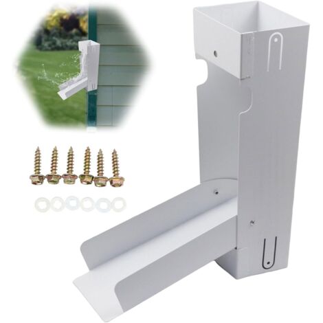 Kit colector de agua de lluvia, colector de agua de canalón rectangular, sistema de recolección de agua de lluvia, desviador de agua de lluvia universal para bajantes de canalón