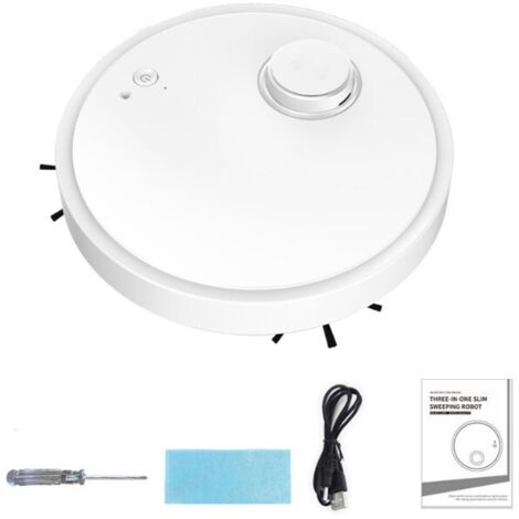 Aspiradora robot 3 en 1 con función de fregado, aspiradora robot con modo de succión potente de 1,1-1,2 kPa, depósito de polvo de 177 ml, 4 cm súper delgada, 70 minutos de autonomía