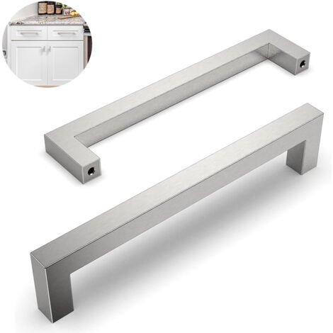 Juego de 10 tiradores para muebles de cocina, distancia entre centros de 160 mm, tiradores de acero inoxidable para muebles de cocina, tiradores para armarios, tiradores para puertas de cocina, tirado