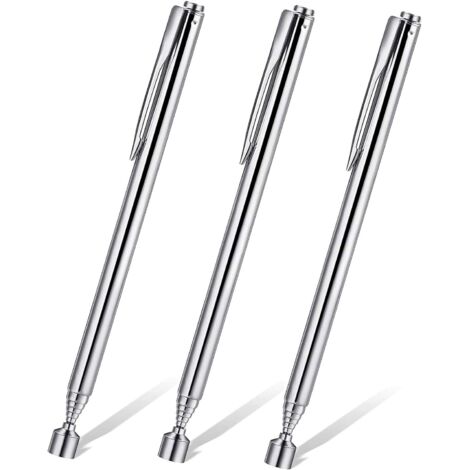 3 herramientas telescópicas magnéticas, imán de recogida, varilla telescópica magnética extensible portátil, varilla de extensión de recogida magnética, varillas telescópicas con clip de bolsillo