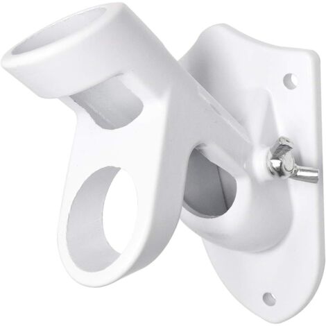 (Blanco) Soporte de asta de bandera ajustable Base de soporte de asta de bandera de aluminio con dos posiciones para astas de bandera de 1" de diámetro