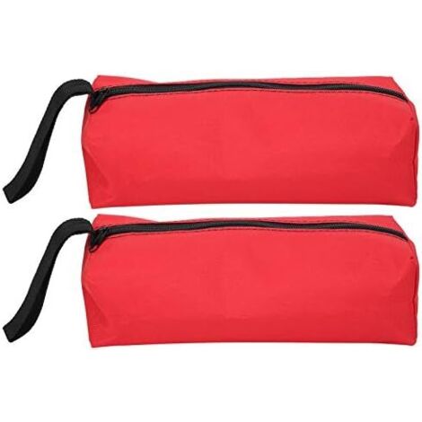 CSPARKV 25 X 8,5 X 7 cm 2 piezas Bolsa de herramientas multifuncional pequeña Bolsa de almacenamiento de kits de herramientas de poliéster portátil con correa para colgar y cremallera (rojo) (1/5)