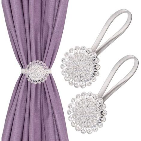 CSPARKV - Abrazaderas magnéticas para cortinas de cristal de 32 cm, 2 hebillas magnéticas para cortinas, sujetadores con alambre de resorte, sin perforaciones, decoración para el hogar y la oficina, c (1/5)