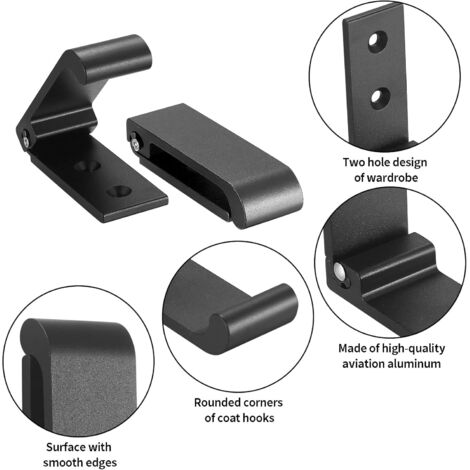 2 Ganchos De Pared Plegables De Aluminio - Capacidad 15 Kg, Ángulo 90°, Plateados - Para Toallas, Abrigos, Bolsos