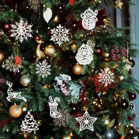 Pack De 3 Brillo Decoraciones Para Árbol De Navidad - Adornos Colgantes Multicolor Fiesta Hogar