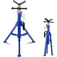 Cric de tuyau de 2 tonnes, modèle 1107A à tête en V, support en acier pliable haut, réglable 71 à 132 cm,capacité de charge de 1134 kg-Bleu