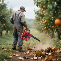Souffleur de feuilles portatif à essence 28 cm³, 490 CFM, 280 MPH, moteur 2 temps, avec régulateur de vitesse, léger, idéal pour l'entretien des pelouses, le nettoyage des allées et le déneigement lég