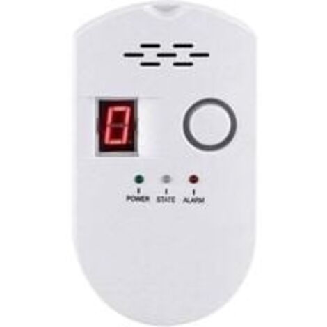 Détecteur de Gaz, Détecteur de Fuite de gaz LPG/Gaz Naturel/Charbon, Moniteur de Capteur Enfichable avec Alarme sonore et Affichage numérique à LED, Alarme de gaz Combustible Méthane, Propane, Butane (1/5)