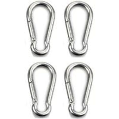 Lot de 5 grands mousquetons à vis pour fixation d'équipement, aluminium, 8 cm, vert clair, noir, lot de 5.