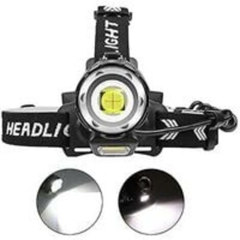 12000 Lumens Lampe Frontale LED Rechargeable,XHP90 Lampes Frontales Puissante Torche Frontale Haute Puissance Phare de Travail Zoomable 4 Modes avec Indicateur de Puissance pour Pêche Spéléo