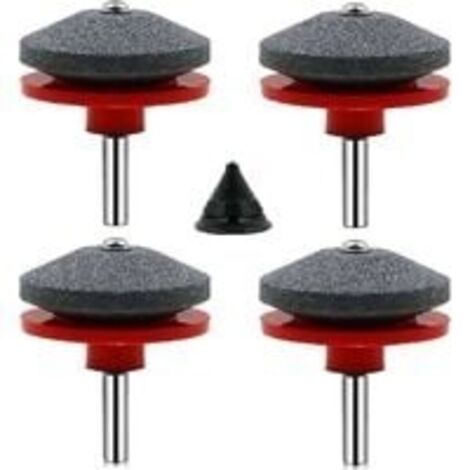 4 Pièces Affuteur Lame Tondeuse Gazon Universel Aiguiseur de Tondeuse Accessoires pour Tondeuses avec 1Pcs Kit D'équilibrage de Lame,50 x 47mm