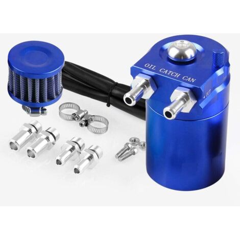 Universal Oil Catch Can, 300ml Filtre à air Reniflard Moteur Séparateur Réservoir d'huile Car Oil Catcher (Bleu) (1/5)