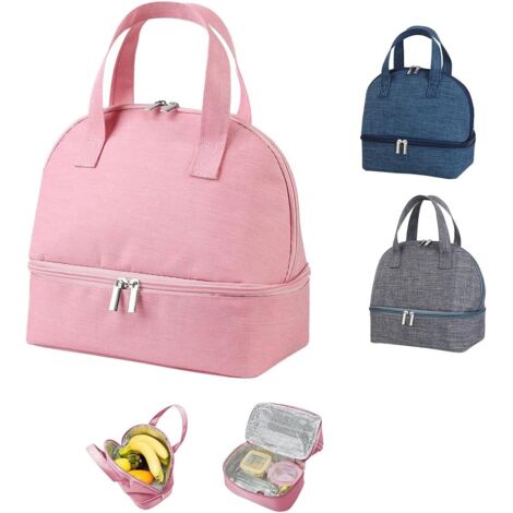 Sac Isotherme Repas Pour Femme - Style Velours, Isolation Thermique, étanche, Pratique Bureau Et école