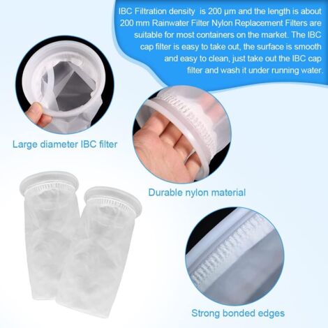 SCHYIDA Lot De 2 Filtres IBC En Nylon 200μm - Filtres Réservoir Eau Pluie Lavables, Diamètre 105mm Pour Couvercle IBC