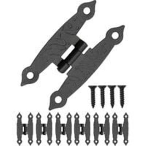 Lot de 6 charnières métalliques en métal patiné Pour armoires, portes de placard, coffres, caisses Style de maison de campagne rétro 65 x 34 mm