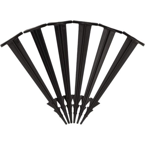 Lot de 100 piquets de Terre pour Fixation de Toile Anti-Mauvaises Herbes, ou Filet Anti-Taupe Noir