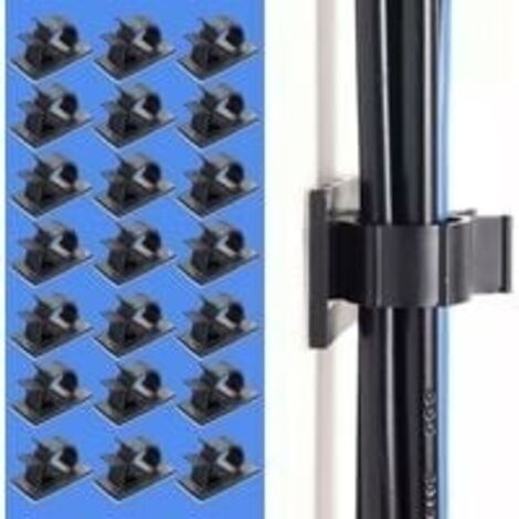 50Pcs Câbles Adhésifs Réglable Clips de Câble,Premium Adhésif 3M Fil Nylon Colliers de Serrage Câble,Attaches Câbles pour Organiseur Bureau,Ordinateur Cordon Électrique,Voiture et Maison(Noir)