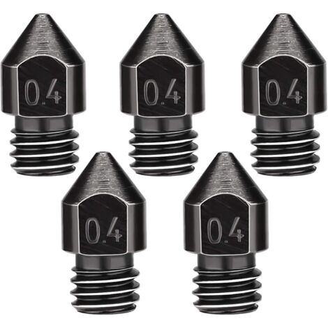 5PCS Buses d'extrudeuse 0.4mm/1.75mm, buses d'imprimante 3D résistantes aux hautes températures pour MK8