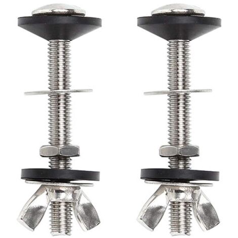 Boulon de toilette kit de boulons de réservoir à bol, kit de 2 pièces pour cassette à vis, fixation universelle pour WC en acier inoxydable, facile à installer